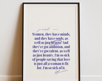 Little Women Quote Poster: Jo March 'I'm So Lonely' - Printable Wall Art (PDF Download)