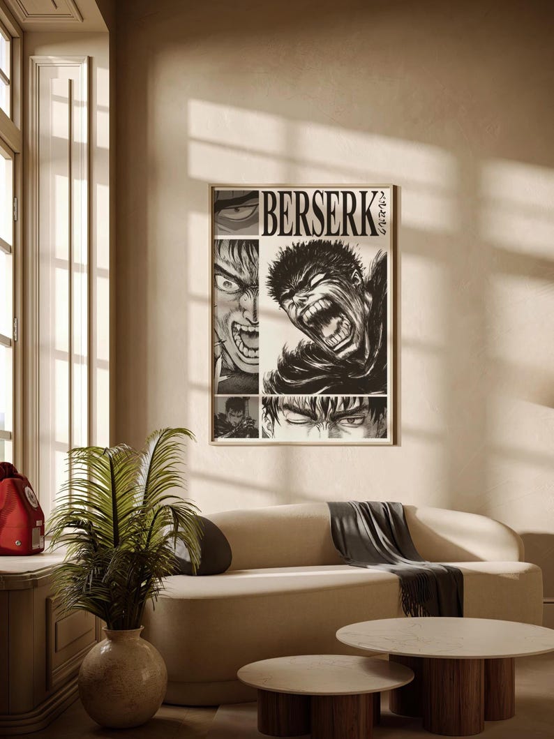 Berserk Poster, Guts Dark Fantasy Manga Print, Instant Download image 8
