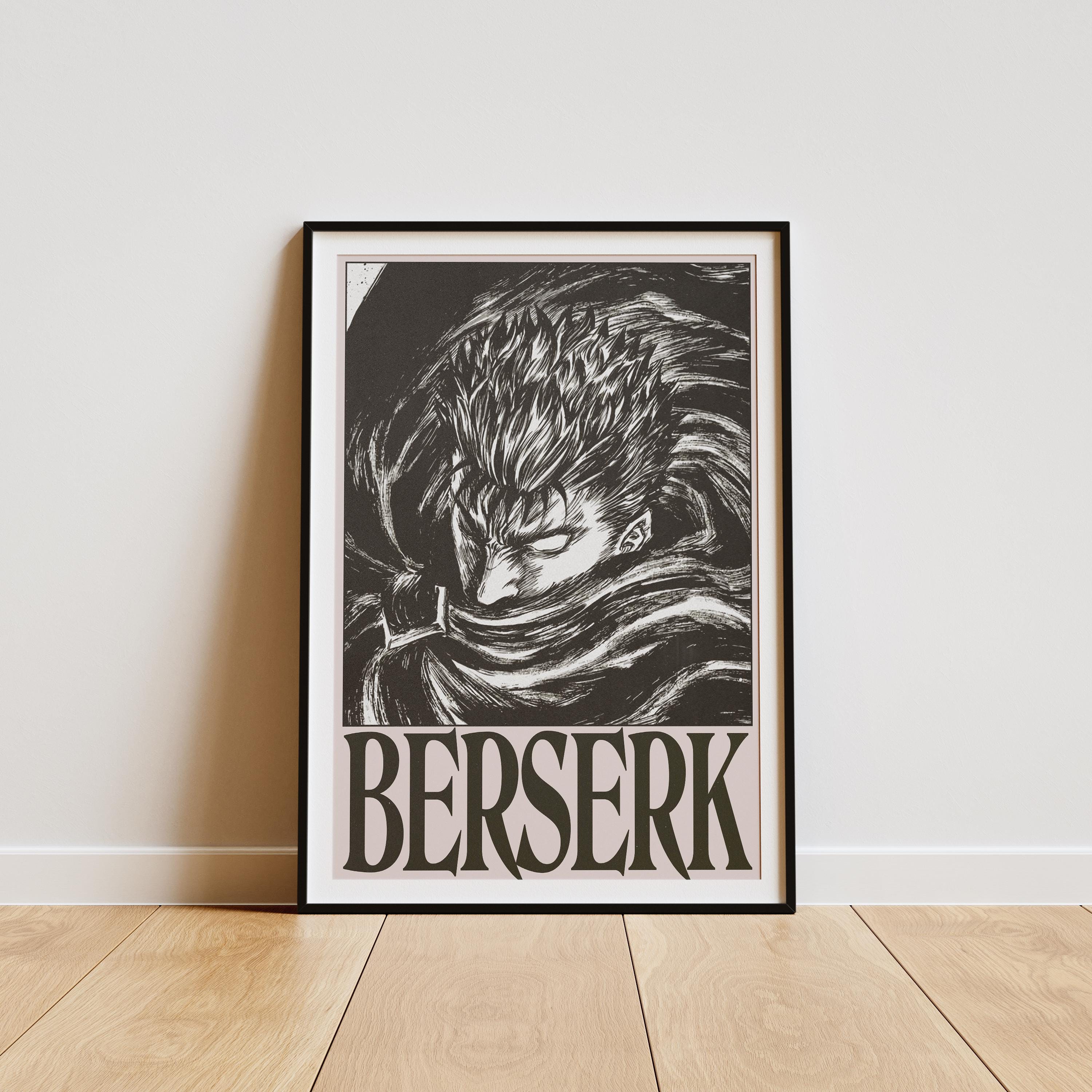 Berserk Anime Poster Digital Download - Guts Black Swordsman Art, Dark ...