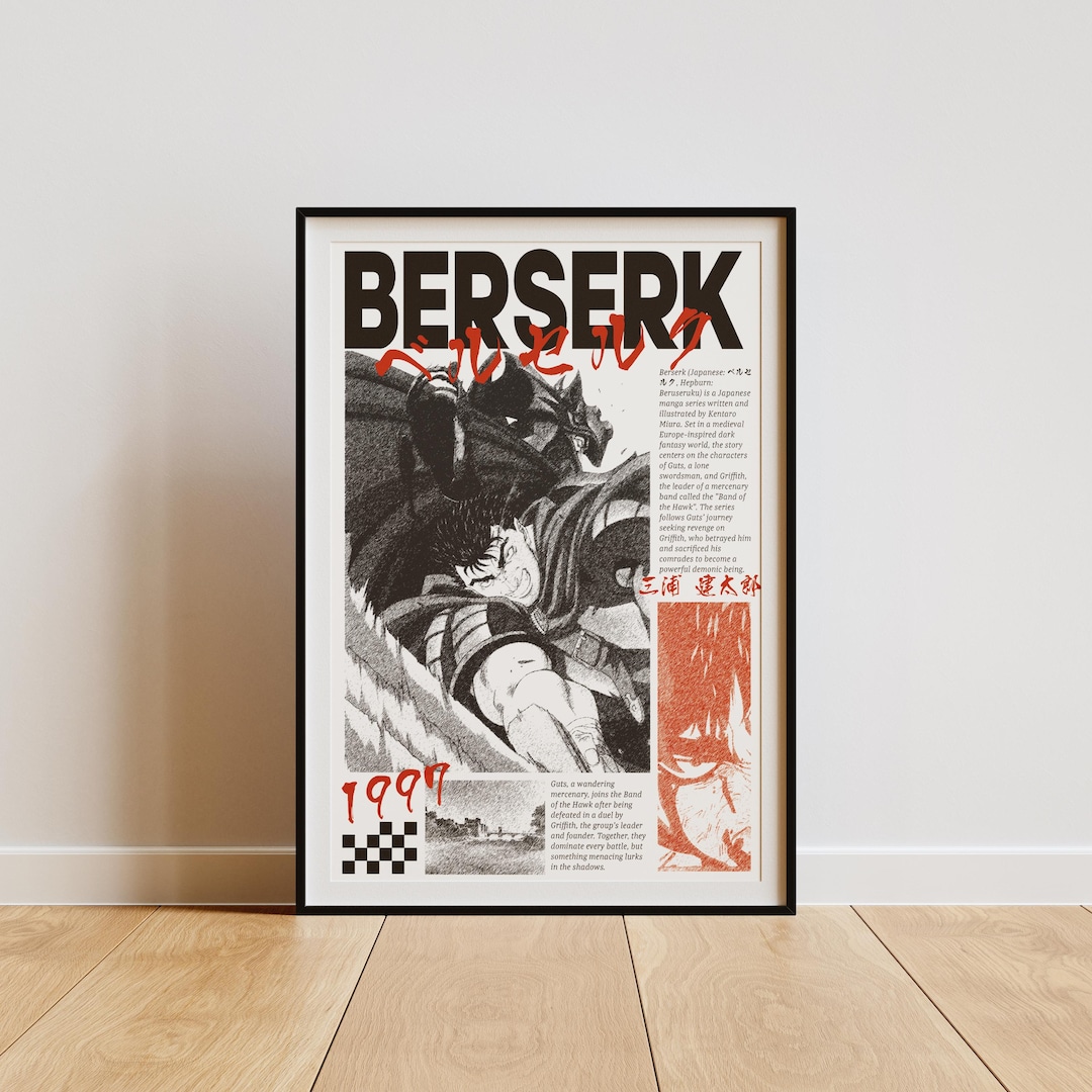 Berserk Anime Poster: Guts Dark Fantasy Art - Kentaro Miura