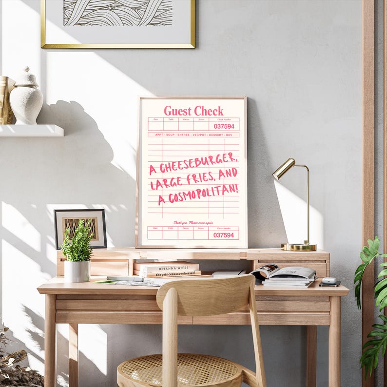Carrie Bradshaw "Cheeseburger Cosmopolitan" SATC-tryck: A3-poster med gästrutor (digital nedladdning) bild 6