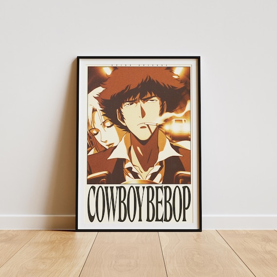 Cowboy Bebop Poster, Spike Spiegel Faye Valentine Art, Retro Anime