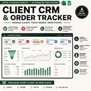 Client Tracker Excel Small Business CRM Google Sheets Client Tracker Template Invoice Tracker Generator Task Tracker Sheet Communication Log