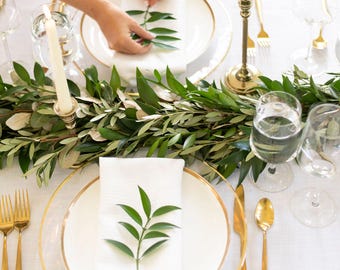 Fresh Nagi and Olive Leaf Garland - Wedding Greenery