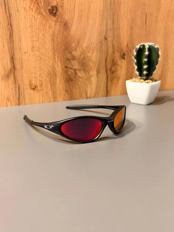 Oakley Minute 1.0 Black Sunglasses Red Iridium Lenses Gorpcore