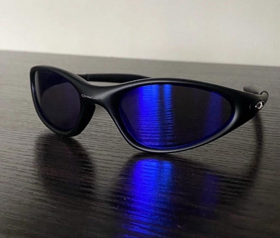 Oakley Minute 1.0 Black Sunglasses Blue Iridium Lenses Gorpcore
