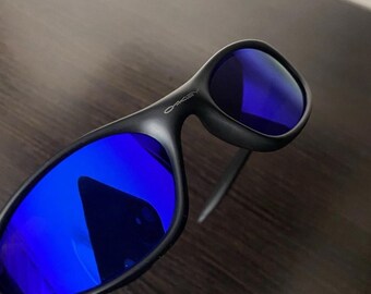 Oakley Minute 1.0 Black Sunglasses Blue Iridium Lenses Gorpcore