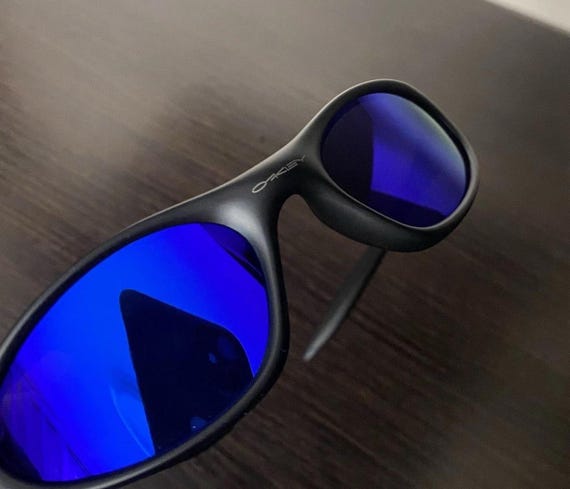 Oakley Minute 1.0 Black Sunglasses Blue Iridium Lenses Gorpcore