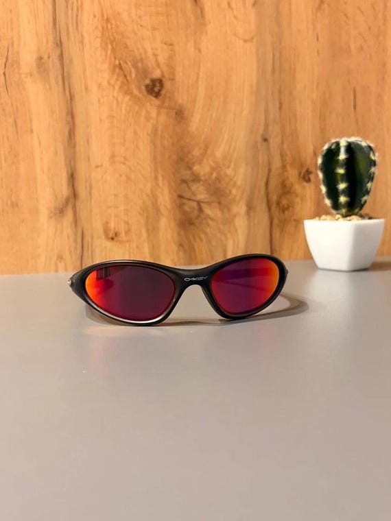 Oakley Minute 1.0 Black Sunglasses Red Iridium Lenses Gorpcore