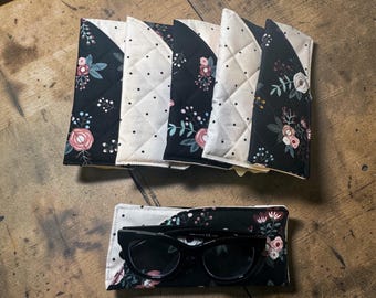 Quilted Eye Glass Holder multiple colors and patters