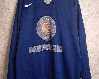 Винтажный хоккейный трикотаж Nike Deutscher Eishockey-Bund Deutschland IIHF, канадское производство