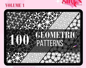 100 Geometric Patterns | SIRENHAUS | Digital download PDF PROCREATE
