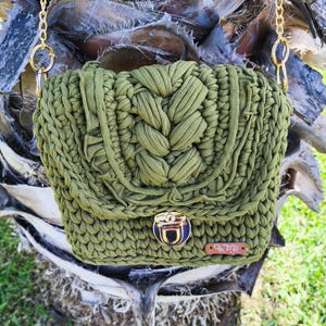 bolso de crochet hecho a mano, bolso de ganchillo, bolso verde, bolso mujer, Onomástica, Regalo mujer, bolsa, cumpleaños