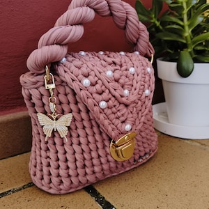 Bolso de crochet hecho a mano para fiesta. Bolso de ganchillo. Bolso mujer. Bolso marrón, Bolso de hilo, Regalos, bolsa, Onomástica