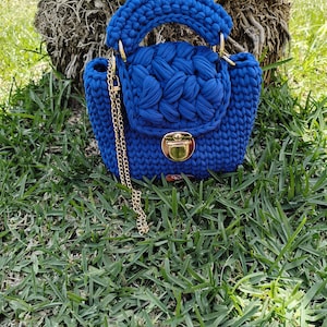 Handmade crochet bag, crochet bag. Women&#39;s gift. Blue bag, Name day, Premium yarn bag, Women&#39;s gifts, Elegant