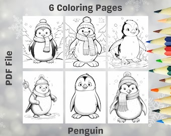 Penguin Coloring Pages Printable – Winter Animal Designs (PDF)