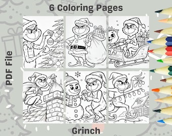 Printable Grinch Coloring Pages – Bold & Easy Christmas Designs – Fun Holiday Activity – Grinch pdf