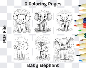 Baby Elephant Coloring Pages Printable – Easy Printable Sheets for Kids (PDF)