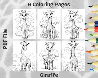 Printable Giraffe Coloring Pages – Safari Animal Designs (PDF)