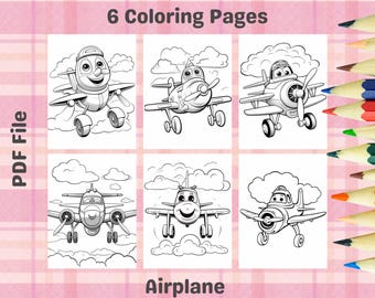 Printable Airplane Coloring Pages – Simple Aviation Designs (PDF)