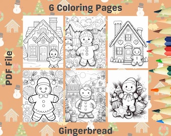 Printable Gingerbread Coloring Pages – Holiday Cookie Designs (PDF)