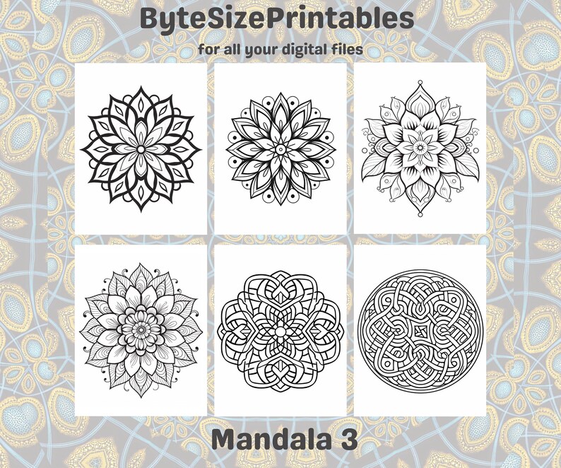 Printable Mandala Coloring Pages – Relaxing Symmetry Designs (PDF) - Etsy