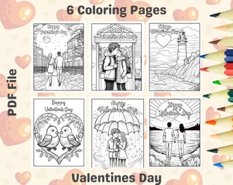 Printable Valentine’s Day Coloring Pages – Heart & Love Designs (PDF)