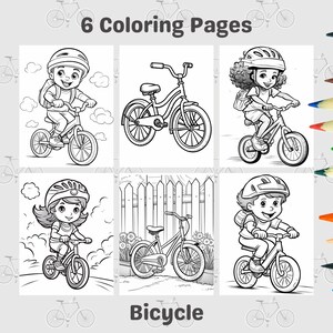 Bicycle Coloring Pages for Kids: Easy Preschool Designs (PDF Download)