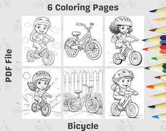 Bicycle Coloring Pages Printable – Bike-Themed Designs for Kids (PDF)