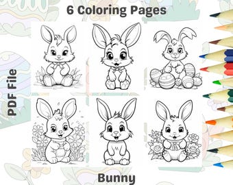 Printable Rabbit Coloring Pages – Bunny PDF for Kids