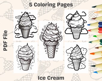 Printable Ice Cream Coloring Pages – Sweet Treat Designs (PDF)