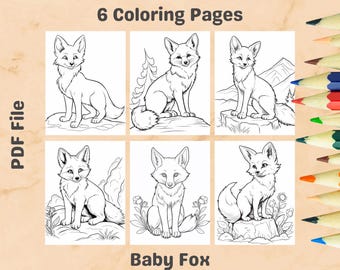 Printable Baby Fox Coloring Pages – Easy Woodland Designs (PDF)