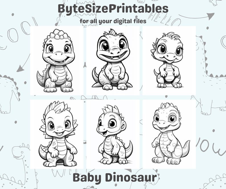 Printable Baby Dinosaur Coloring Pages – Easy Prehistoric Designs (PDF ...