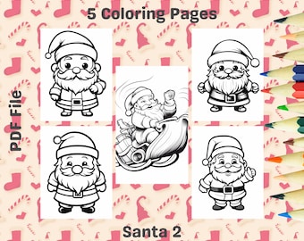 Printable Santa Coloring Pages – Christmas Holiday Designs (PDF)