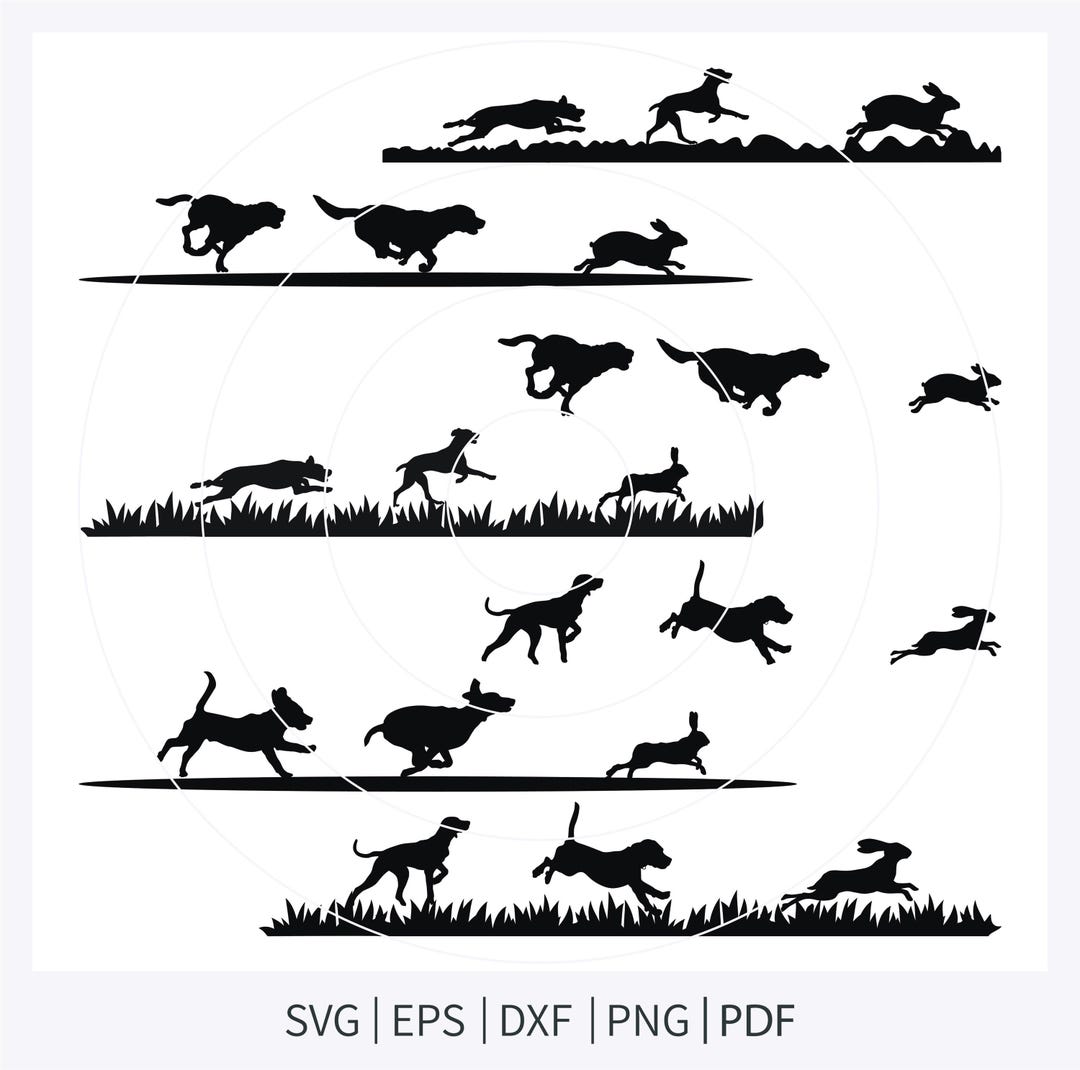Rabbit Hunting Dog SVG, Beagle Chase Scene (digital Files) - Etsy