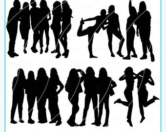 Woman Best Friends Silhouette, Woman Best Friends svg, Best friends Svg, Girlfriends Svg, Girls Silhouette, Woman Best Friends Clipart