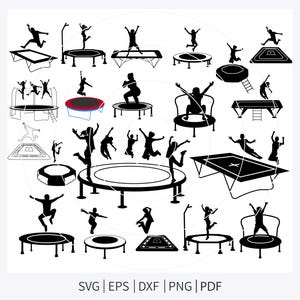 Trampoline svg, Trampoline Jump SVG, Trampoline Silhouette, Jumping Children Svg, Jumping People Svg, Jumping Svg, Jumping People Svg