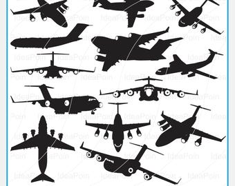 C-17 globemaster svg, C-17 Globemaster Silhouette, C-17 Globemaster vecteur, C-17 Globemaster SVG, avion militaire, vecteur d'avion de l'armée