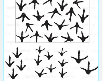 Turkey Feet svg, Turkey Track Vector, Traces of birds, simple Turkey svg, Track Foot, Turkey Footprint or Track