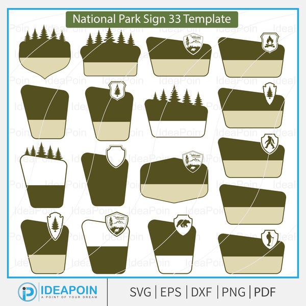 Customizable National Park Sign Templates, SVG Files (Digital Download)