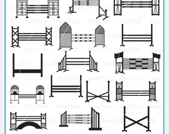 Svg de saut d'obstacles, vecteur de saut d'obstacles, saut d'obstacles svg, silhouette de saut d'obstacles, svg équestre, cliparts équestres, stade de saut d'obstacles Cricut