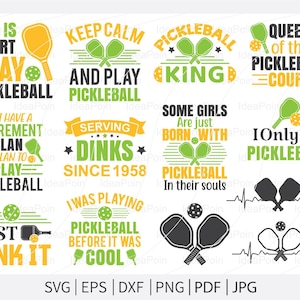 Pickleball SVG, Pickleball heartbeat svg, Pickleball SVG Bundle, Pickleball Cricut Files, Cut Files for Crafters, Pickleball tshirt design