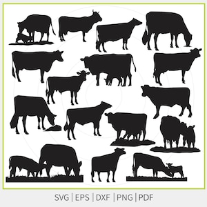 Holsteinko SVG, mjölkkor silhuett clipart (digitala filer)