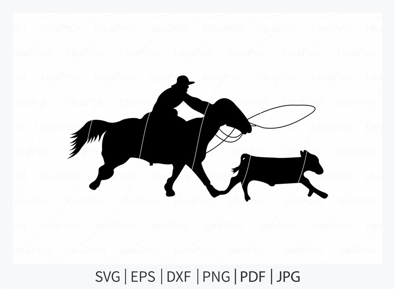 Team Roping Rodeo Ranch Svg, Team Roping, Cattle Roping Cowboy, Cattle ...