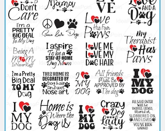 J'aime mon chien svg, svg Bandana chien, svg maman chien, lot de chiens SVG, j'aime mon chien SVG