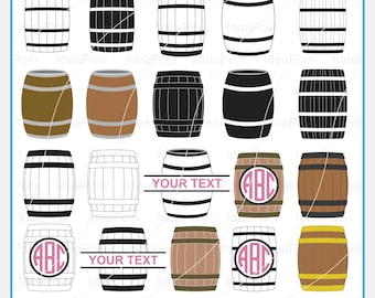 Barrel svg, Wine Barrel Svg Bundle, Barrel monogram svg, Stamp & Color Graphic Illustrations, Wine Barrel Silhouette, Barrel Symbol