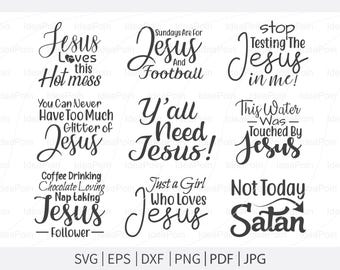 Humour Jésus svg, svg chrétien, Christian Bundle svg, Bundle de versets bibliques, Jésus svg et couper des fichiers pour les artisans