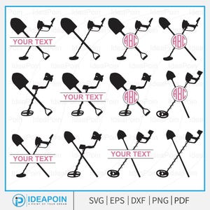 Metal Detector svg, Metal Detector with Shovel svg, Metal Detector Logo, metal detecting svg, Metal Detector Clipart,Metal Detector Monogram