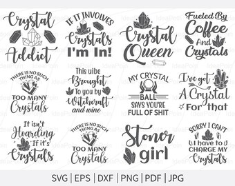 Witch & Crystals SVG Bundle, Witchy Woman, Halloween (Digital Files)