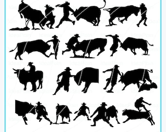 Silhouette de torero, rodéo torero SVG, svg de clown de rodéo, torero clown SVG, svg corrida, torero Bundle, clipart corrida